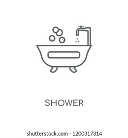 Shower linear icon. Shower concept stroke symbol design. Thin graphic elements vector illustration, outline pattern on a white background, eps 10.