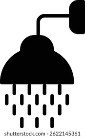Design de logotipo de chuveiro com gotículas de água limpa e estética moderna para higiene, encanamento e marca de bem-estar