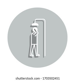 shower man badge icon. Simple glyph, flat vector of Miscellaneous icons for ui and ux, website or mobile application