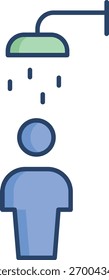 shower man linear color icon design