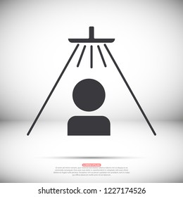 Shower for man  vector icon 
