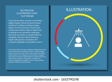 Shower for man vector icon