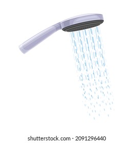 Shower metal head cartoon vector illustration on white background