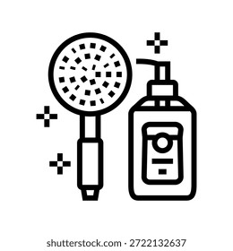 chuveiro suave ícone de linha de sabão vetor. chuveiro leve sinal de sabão. isolado contorno símbolo ilustração preta