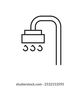 Shower Minimalistic Sign Drawn with Black Thin Line