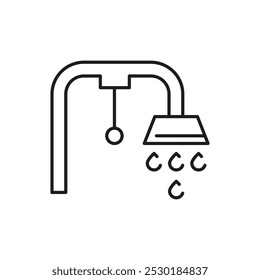 Shower Minimalistic Symbol Drawn with Black Thin Line