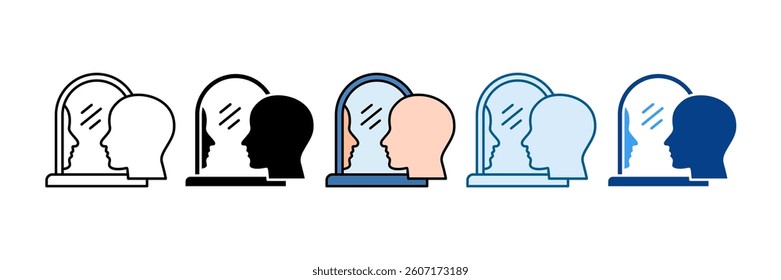 Shower Mirror Icon Set Multiple Style Collection