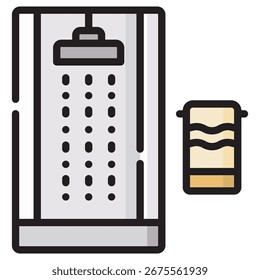Icono moderno del Vector de la ducha – Plantilla mínima del símbolo de la ilustración para el diseño móvil del UI del App del Web