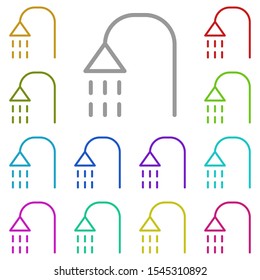 Shower multi color icon. Simple thin line, outline vector of water icons for ui and ux, website or mobile application