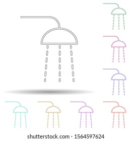 Shower multi color icon. Simple thin line, outline vector of spa icons for ui and ux, website or mobile application