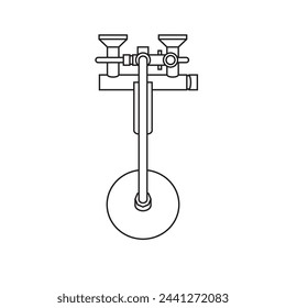 Shower outline icon for architecture layout plan