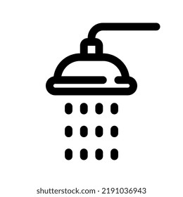 Shower outline icon. Editable stroke. Vector graphics