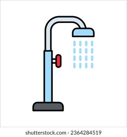 Shower outline icon. linear style sign for mobile concept and web design. vector illustration on white background
