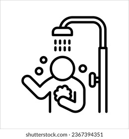 Shower outline icon. linear style sign for mobile concept and web design. vector illustration on white background