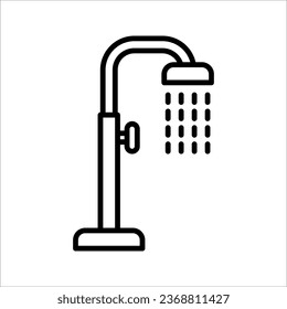Duschenkopfsymbol. lineares Stilzeichen für mobiles Konzept und Webdesign. Vektorgrafik auf weißem Hintergrund