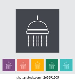 Shower. Outline icon on the button. Vector illustration.