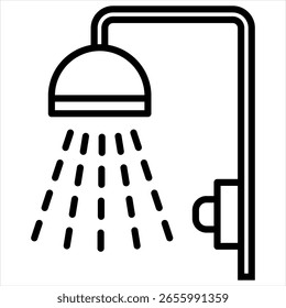 Shower Outline Icon Vector Illustration