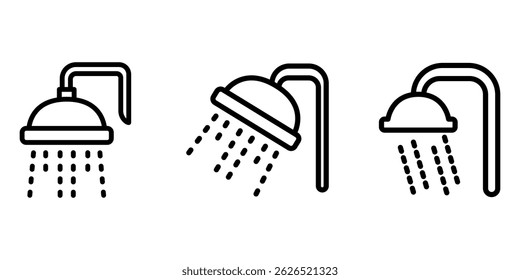 shower outline or line icon design bundle.