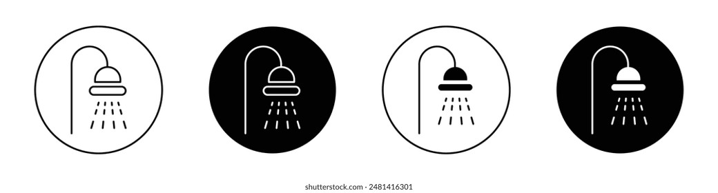 Shower outlined icon vector collection.