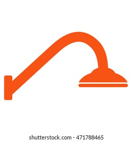 Shower Pipe icon. Vector style is flat iconic symbol, orange color, white background.