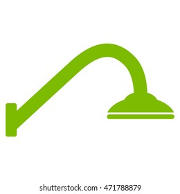 Shower Pipe icon. Vector style is flat iconic symbol, eco green color, white background.