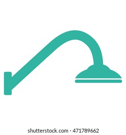 Shower Pipe icon. Vector style is flat iconic symbol, cyan color, white background.