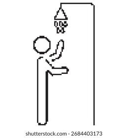 Icono de píxel de ducha, 8 bits. Ilustración vectorial aislada.