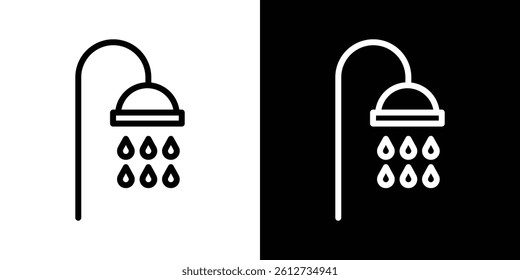Shower place icon set. Black illustration isolated for graphic and web design