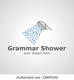 Shower from punctuation symbols vector logo design, icon idea for school or education brand