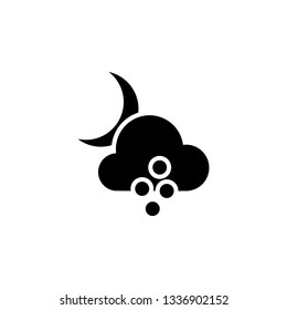 shower rain cloud and moon icon. Element of weather illustration. Signs and symbols can be used for web, logo, mobile app, UI, UX