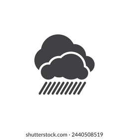 Shower rain weather vector icon. filled flat sign for mobile concept and web design. Rain falling from cloud glyph icon. Symbol, logo illustration. Vector graphics