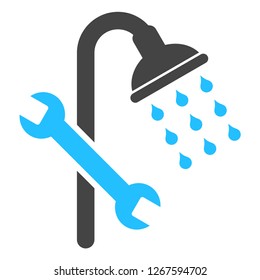 Shower repair vector illustration on a white background. An isolated flat icon illustration of shower repair with nobody.