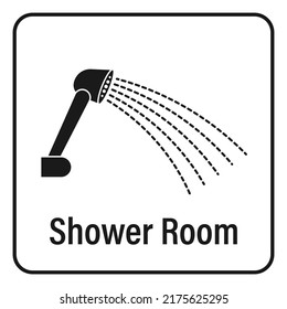 Shower room and Bathroom sign, vector