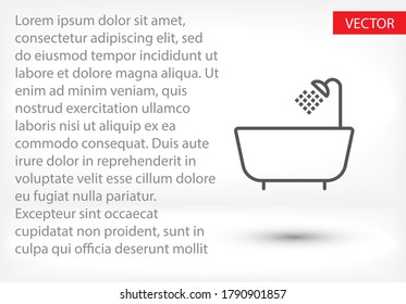 Duschraum schwarz Vektorsymbol Linie linearen Stil auf dem Hintergrund. Bestes Icon 10 eps Illustration