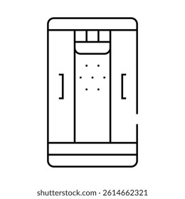 shower room line icon vector. shower room sign. isolated contour symbol black illustration