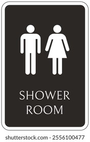 Shower room sign and labels