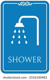 Shower room sign and labels