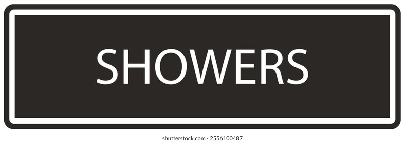 Shower room sign and labels