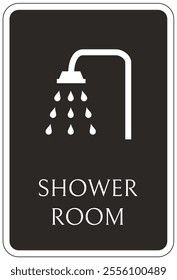 Shower room sign and labels
