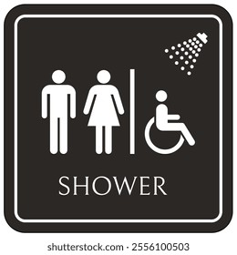 Shower room sign and labels