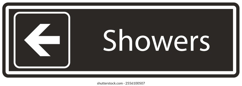 Shower room sign and labels