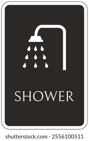 Shower room sign and labels