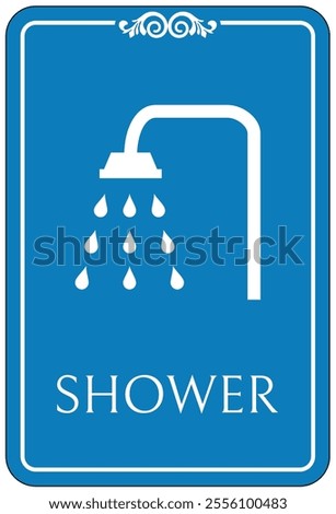 Shower room sign and labels