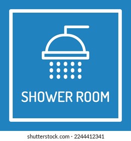 Shower room signboard. Vector illustration