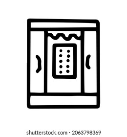 shower sauna line vector doodle simple icon