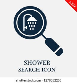 Shower search icon. Editable Shower search icon for web or mobile.