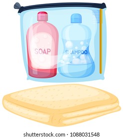 A Shower Set on White Background illustration