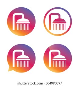 Shower sign icon. Douche with water drops symbol.