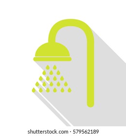 Shower sign. Pear icon with flat style shadow path.