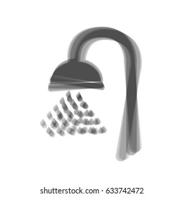 Shower sign. Vector. Gray icon shaked at white background.
